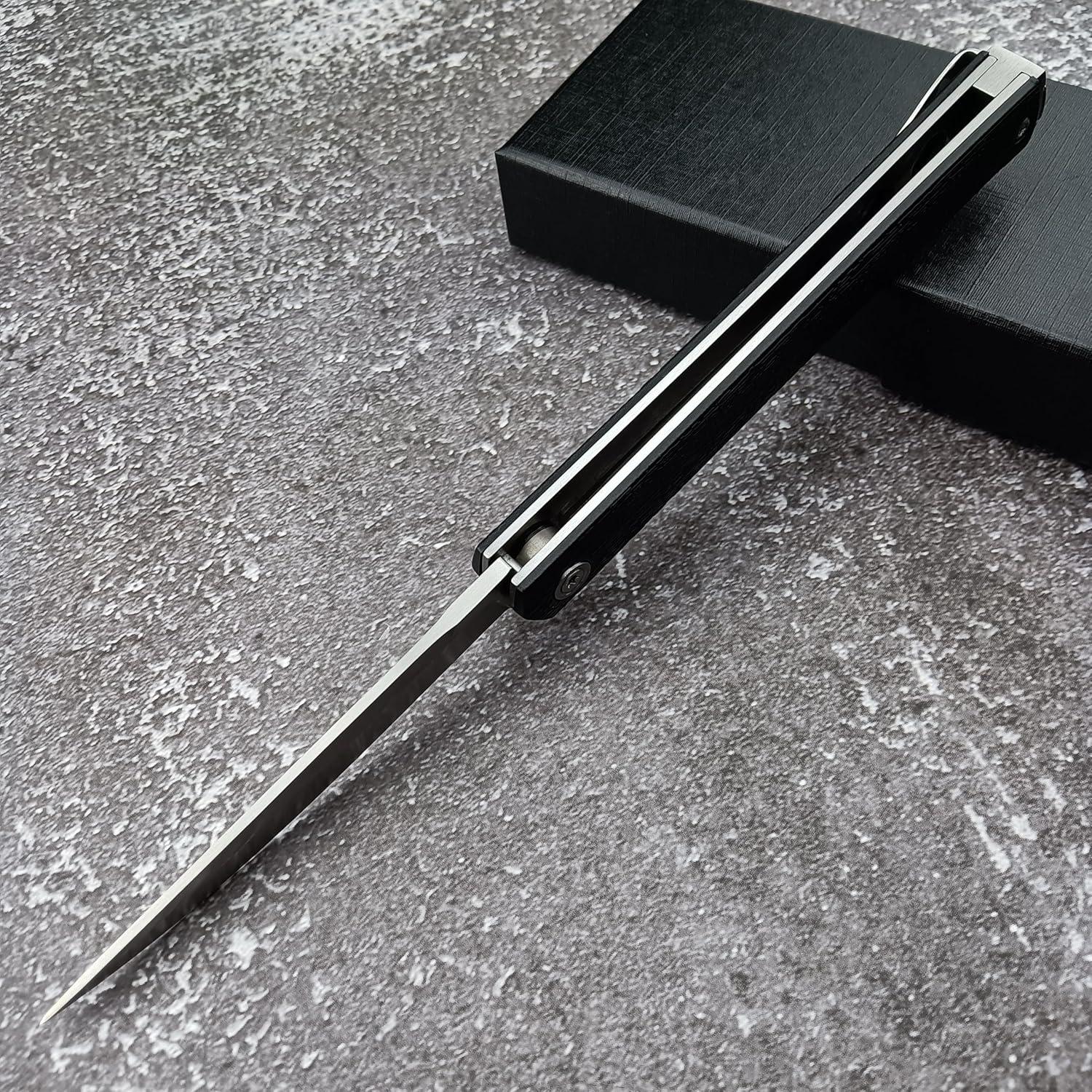 Cuchillo Plegable CEO HUAAO 19.7 cm Acero 8Cr13Mov Hoja Plateada