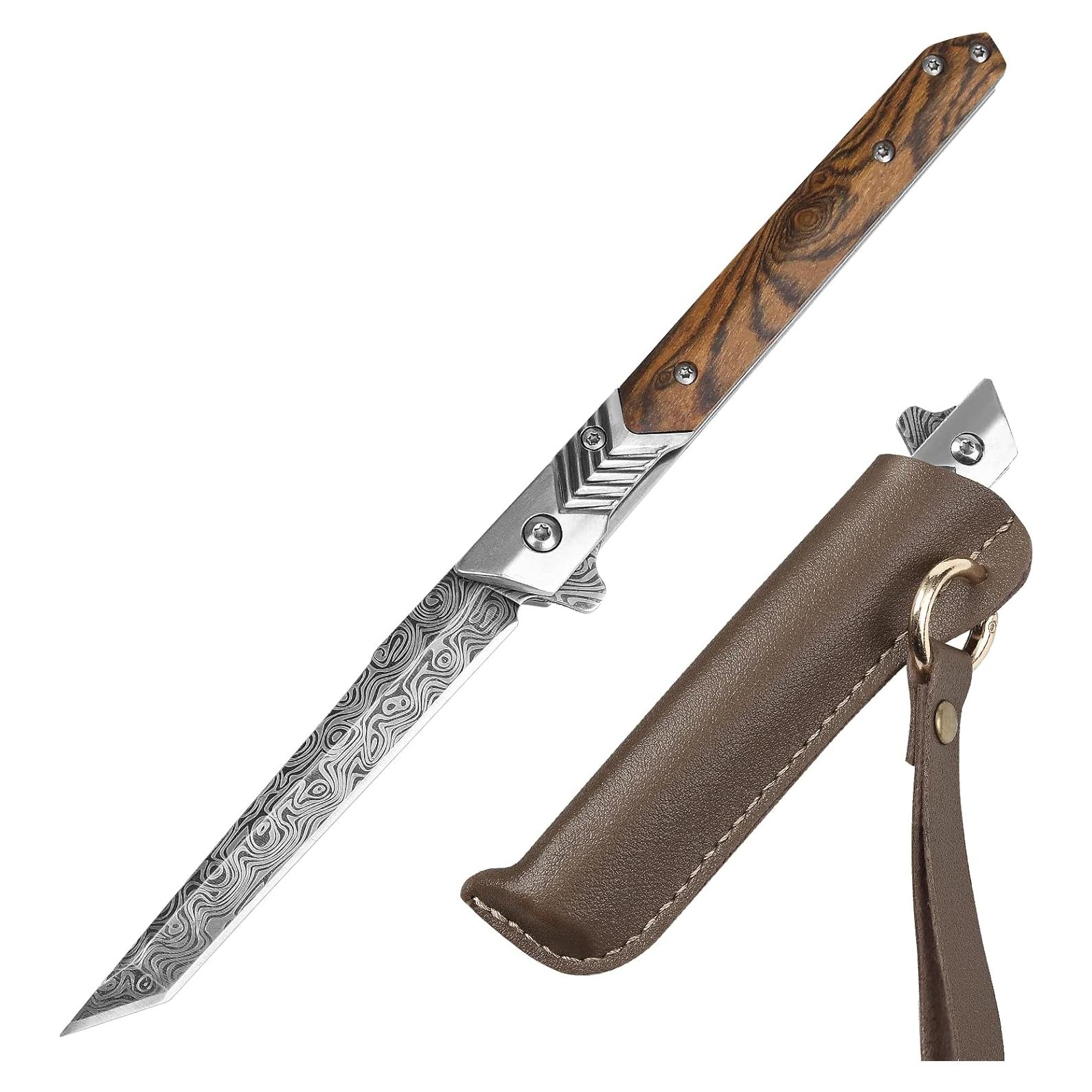 Cuchillo de bolsillo ITOKEY EDC 22 cm con hoja Tanto y bloqueo
