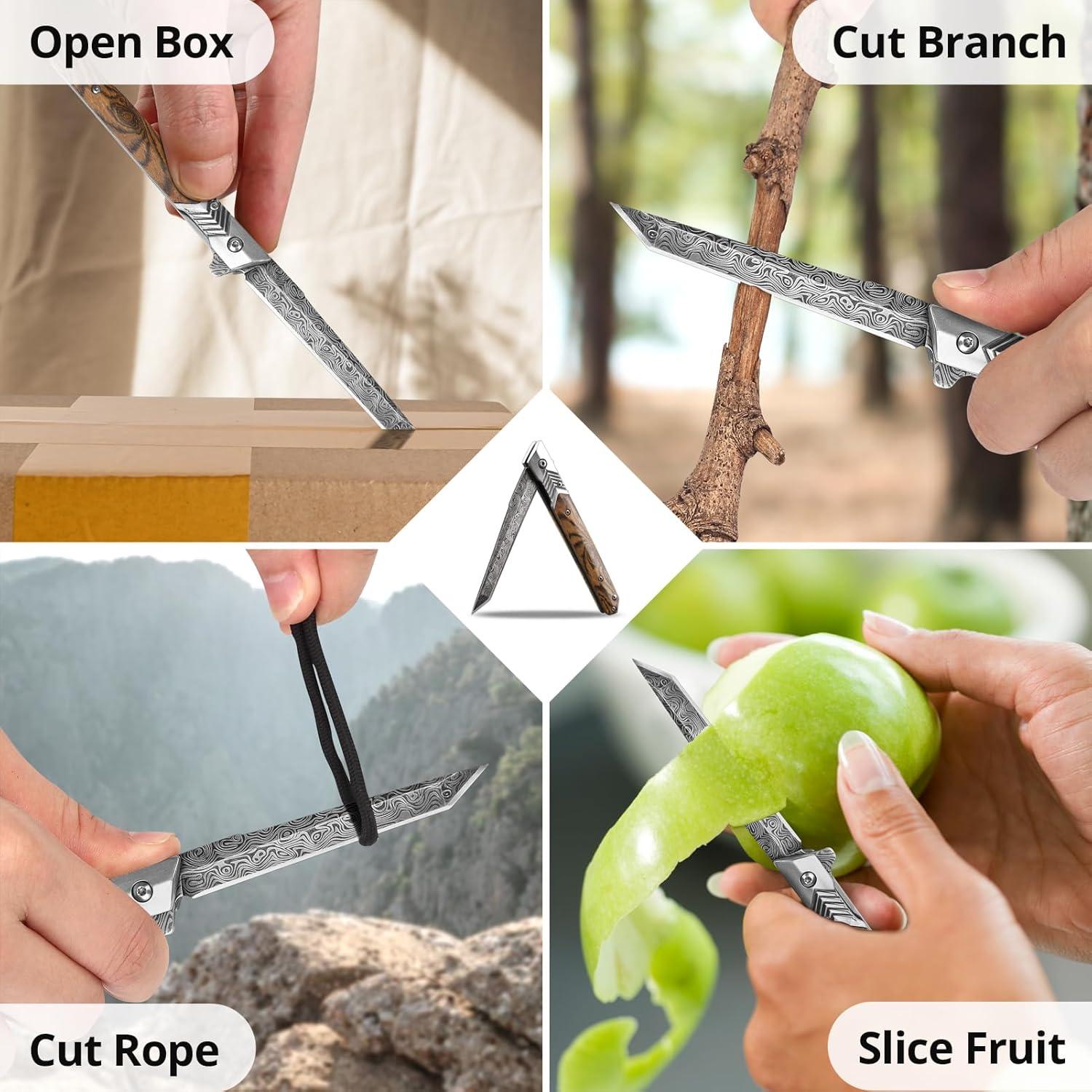 Cuchillo de bolsillo ITOKEY EDC 22 cm con hoja Tanto y bloqueo