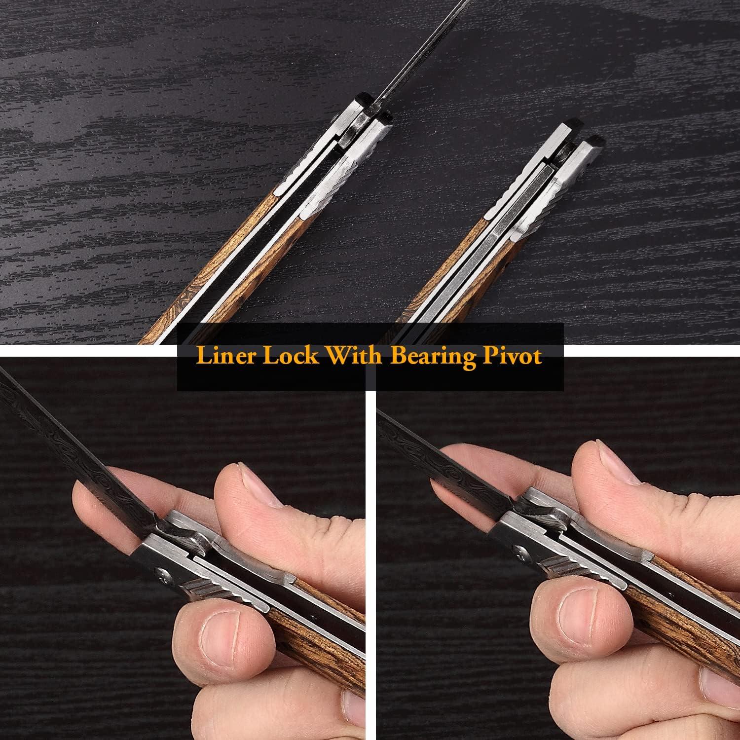 Cuchillo de bolsillo ITOKEY EDC 22 cm con hoja Tanto y bloqueo