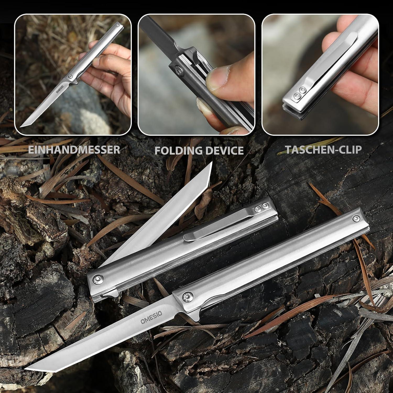 Cuchillo Plegable Omesio M390 Tanto 8.81 cm Acero Inoxidable