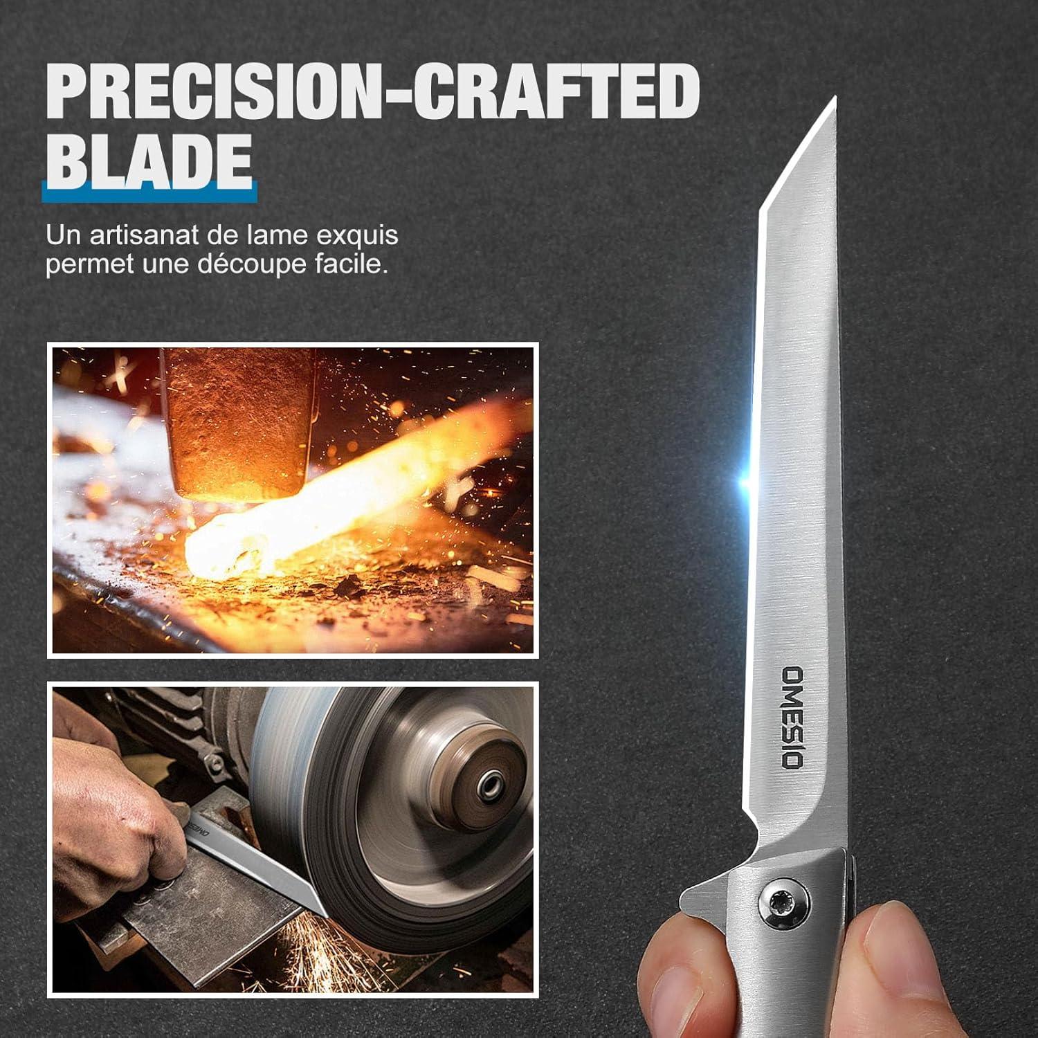 Cuchillo Plegable Omesio M390 Tanto 8.81 cm Acero Inoxidable