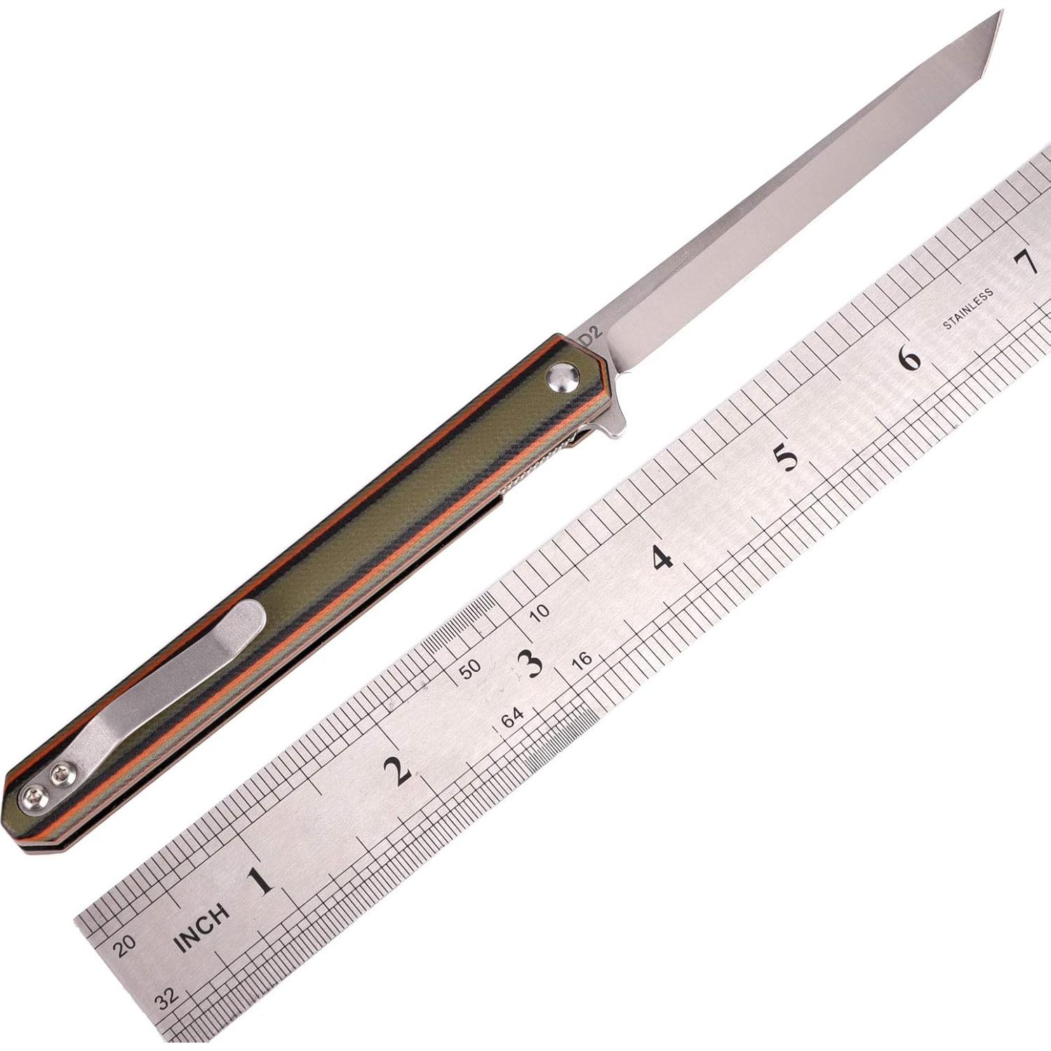 Cuchillo Plegable Samior G1035 D2 Tanto 89mm Mango G10