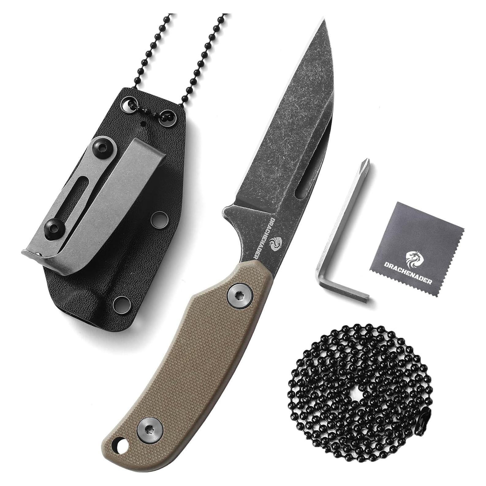 Cuchillo de Cuello DRACHENADER X-YTT 14.68 cm Hoja D2 Sheepsfoot