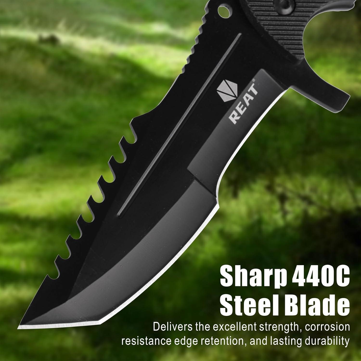 Cuchillo de Caza REAT RT-0247 con Funda de Nylon 21.6 cm