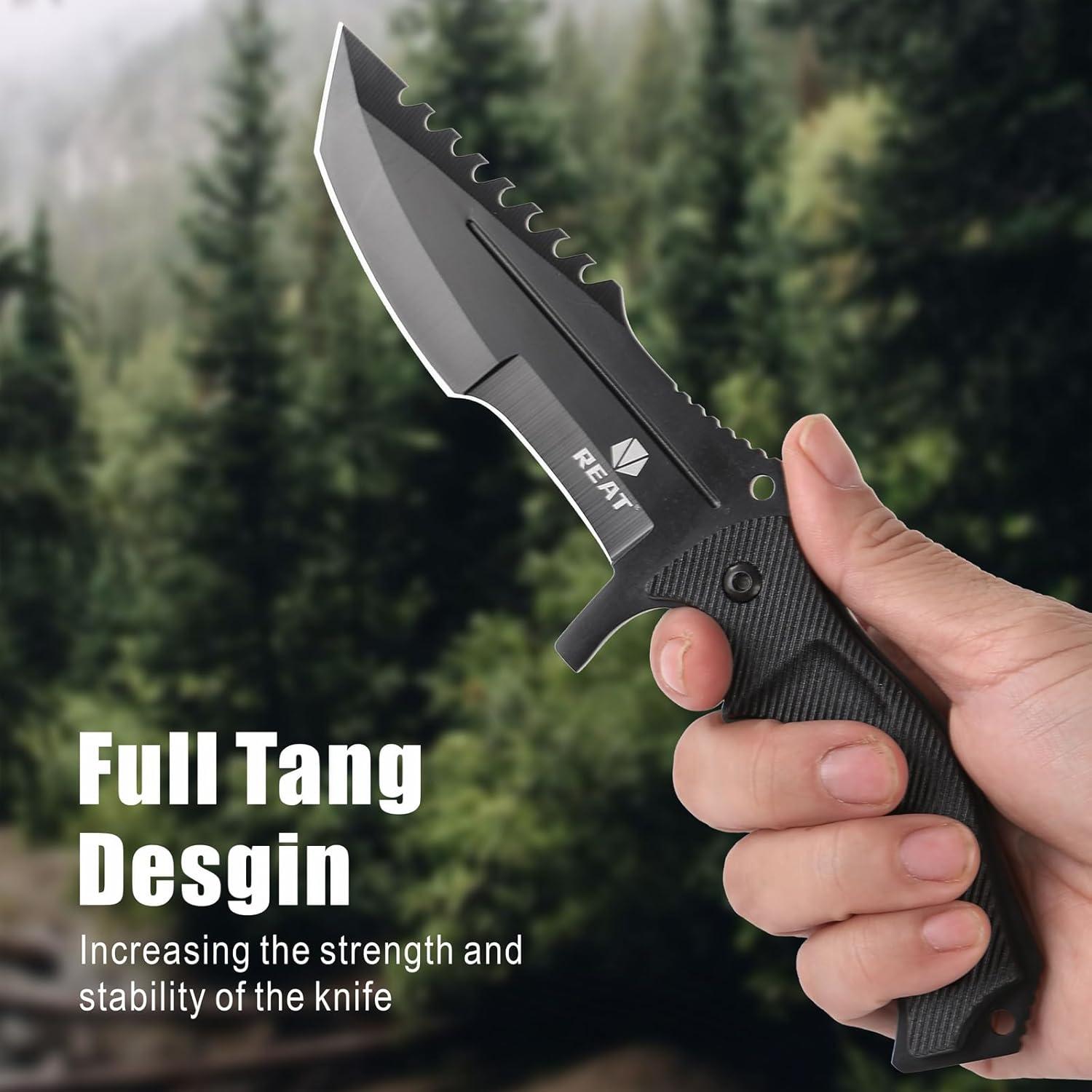 Cuchillo de Caza REAT RT-0247 con Funda de Nylon 21.6 cm