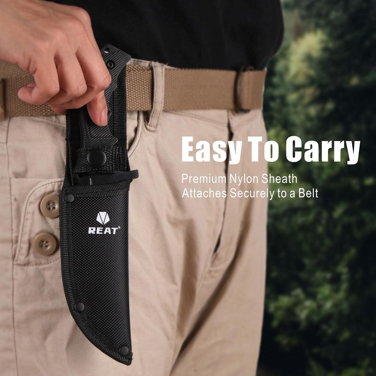 Cuchillo de Caza REAT RT-0247 con Funda de Nylon 21.6 cm