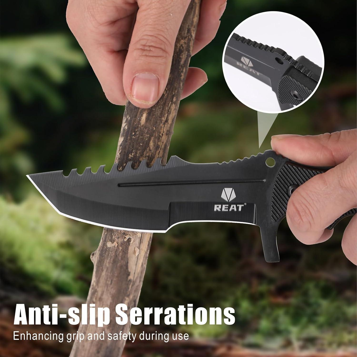 Cuchillo de Caza REAT RT-0247 con Funda de Nylon 21.6 cm