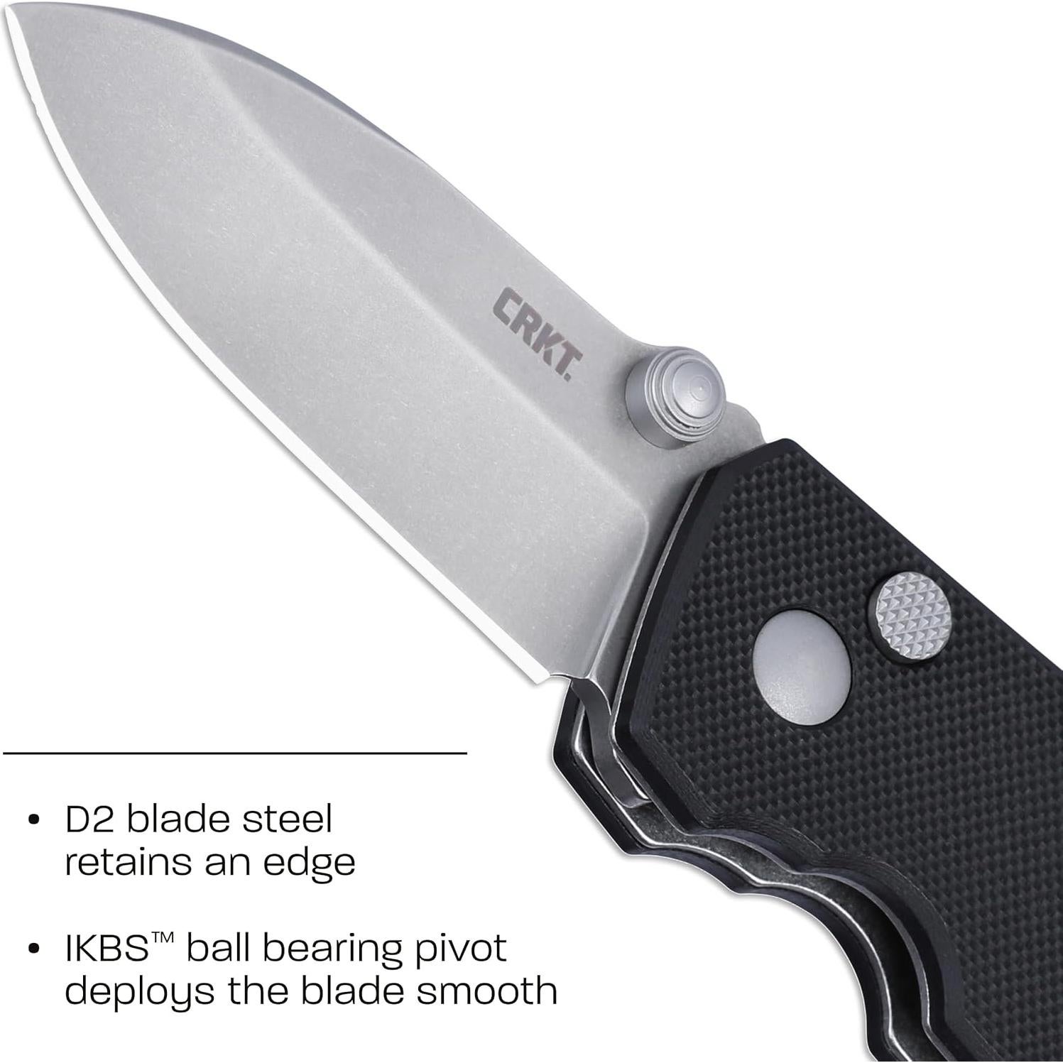 Cuchillo Plegable CRKT Squid EDC Acero D2 Mango G10 Negro