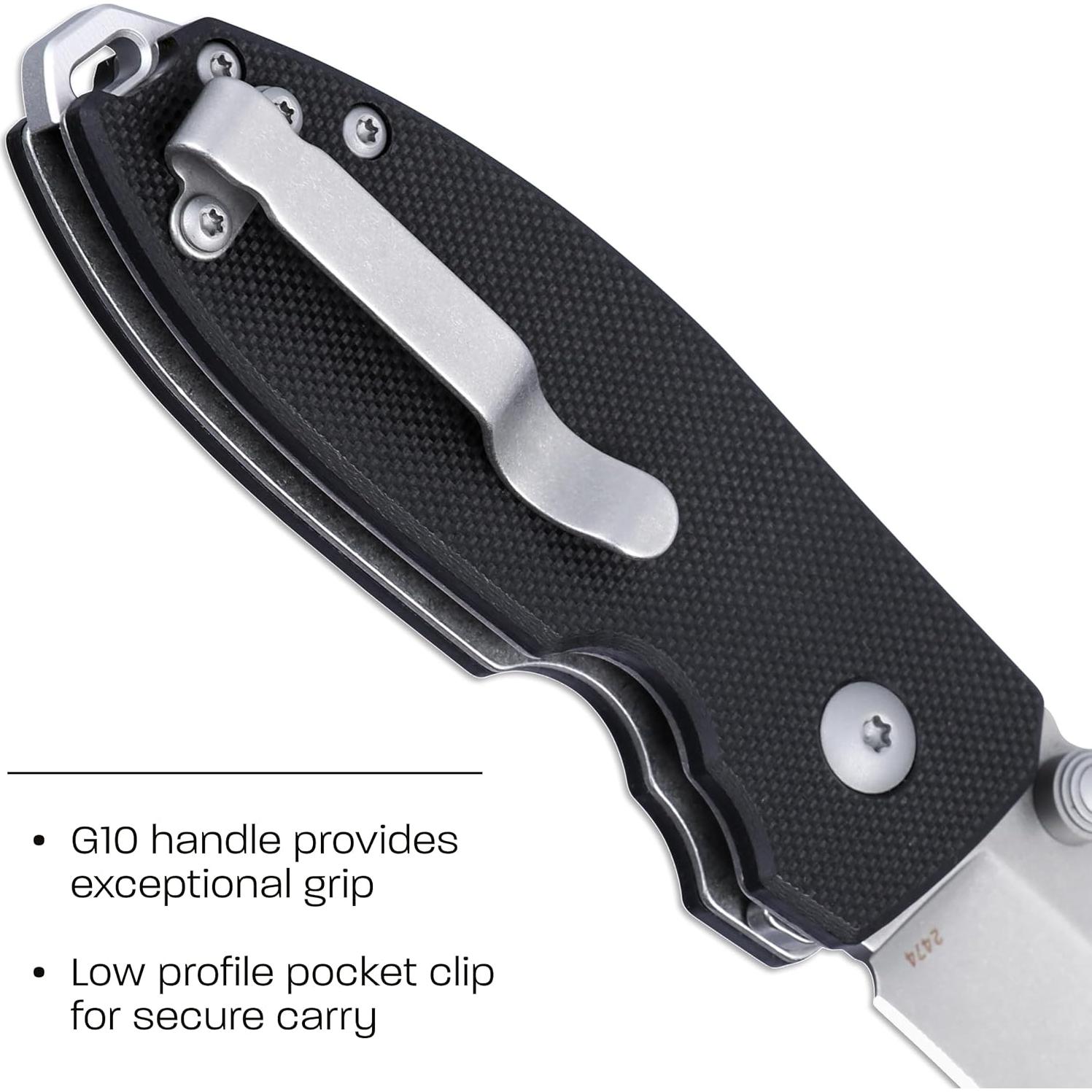 Cuchillo Plegable CRKT Squid EDC Acero D2 Mango G10 Negro