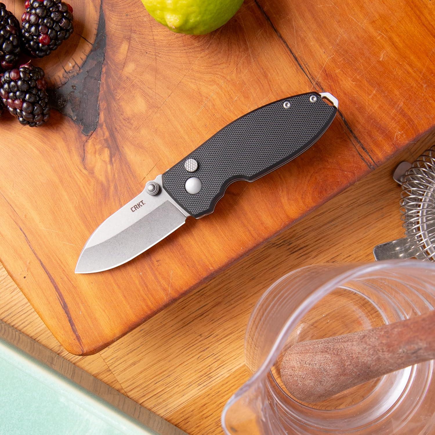 Cuchillo Plegable CRKT Squid EDC Acero D2 Mango G10 Negro