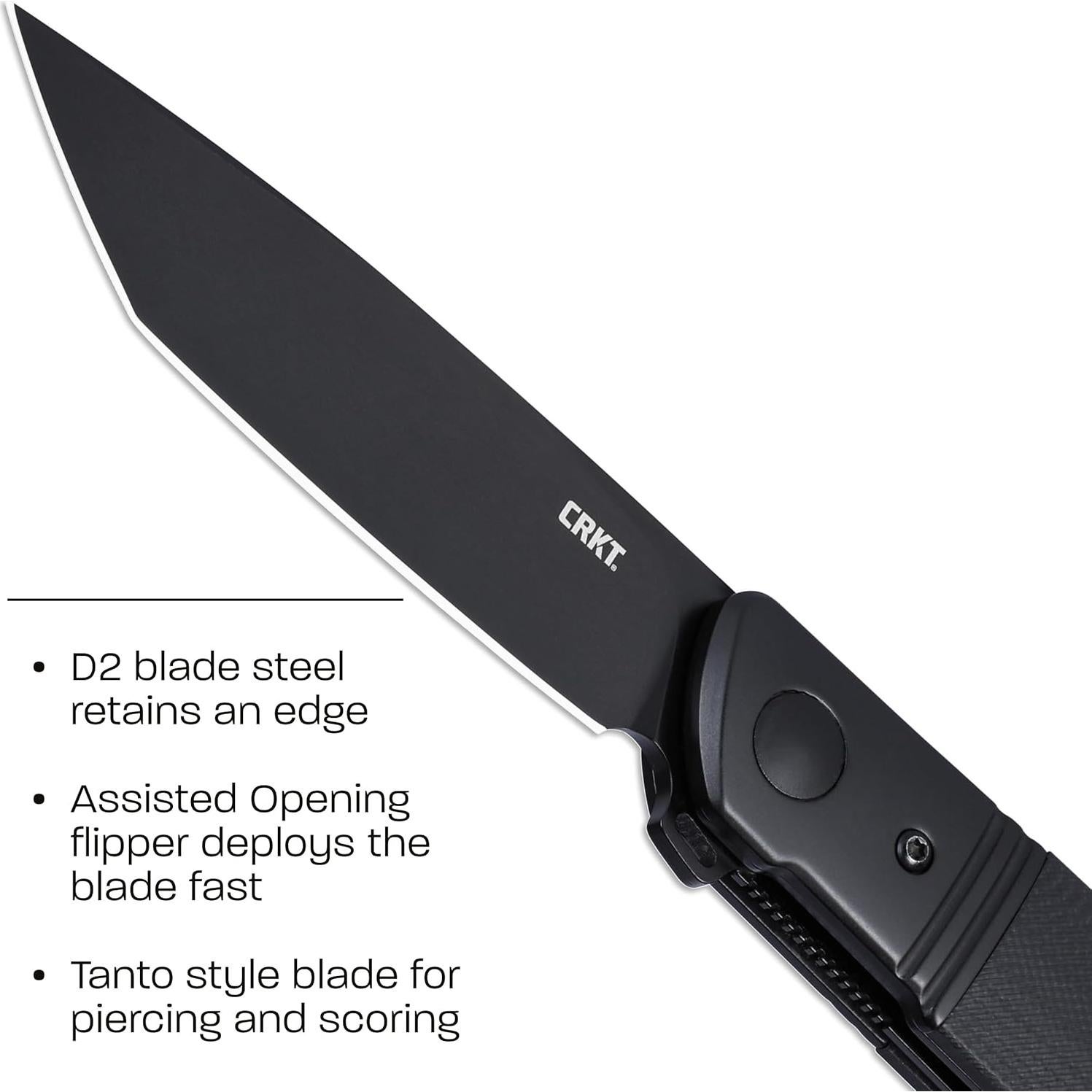 Cuchillo Plegable CRKT Bamboozled Negro EDC 19.69 cm D2