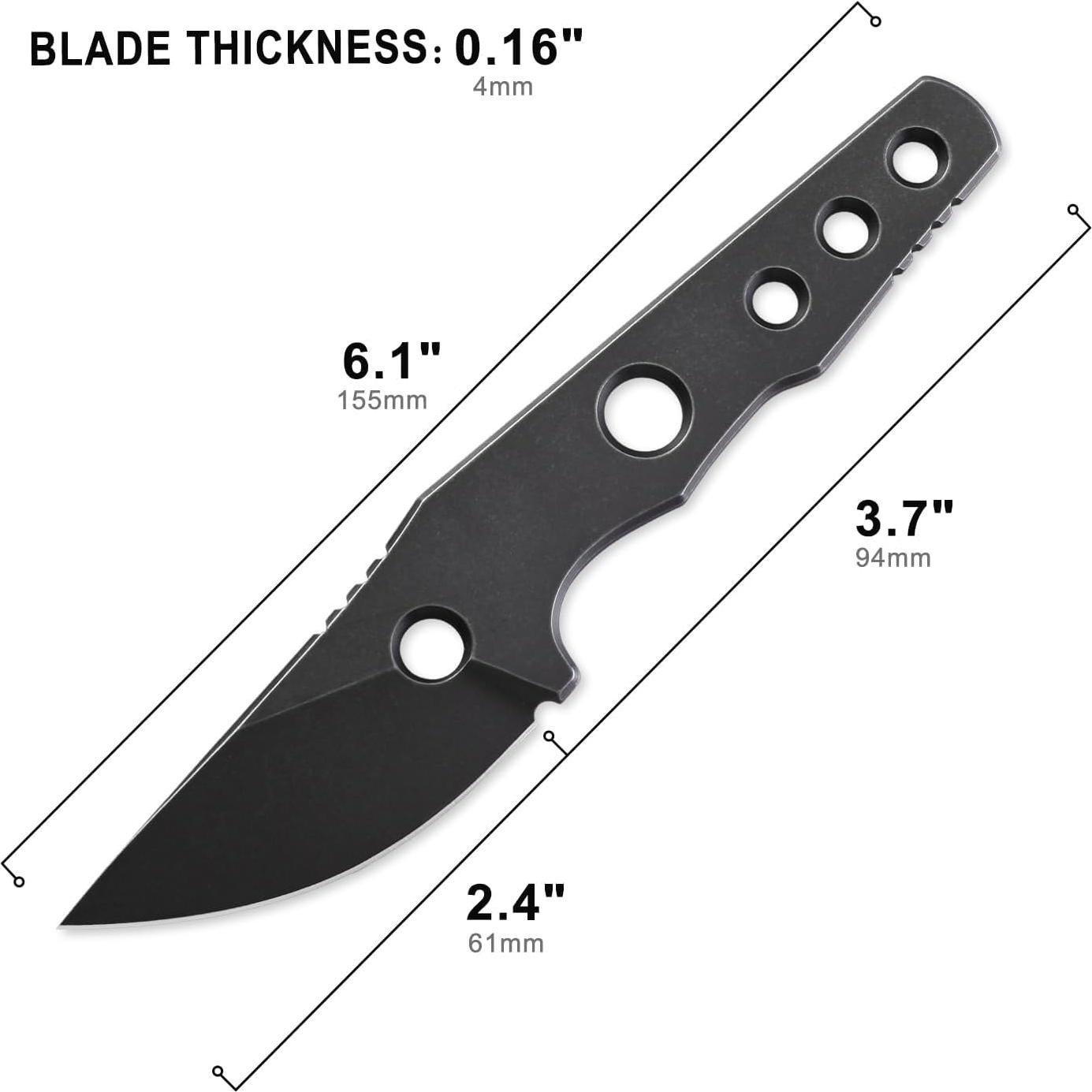 Cuchillo de Hoja Fija Pez Petrificado PFE13 Bison 6.1 cm