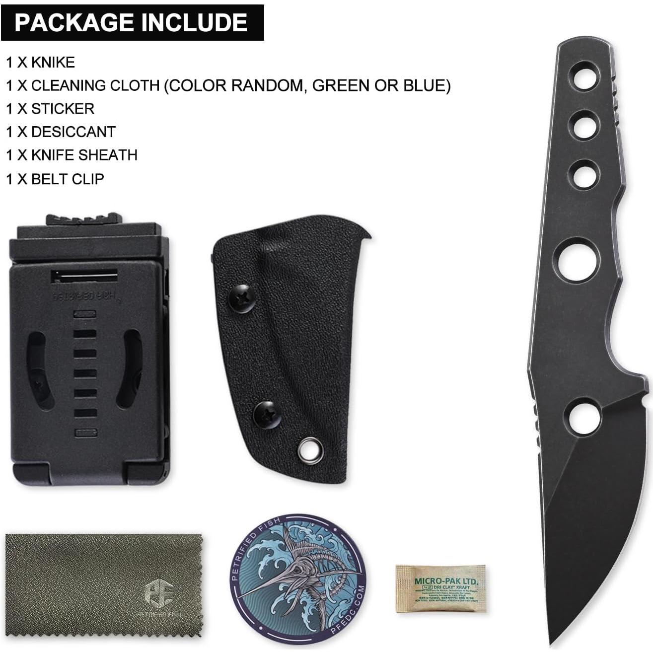 Cuchillo de Hoja Fija Pez Petrificado PFE13 Bison 6.1 cm