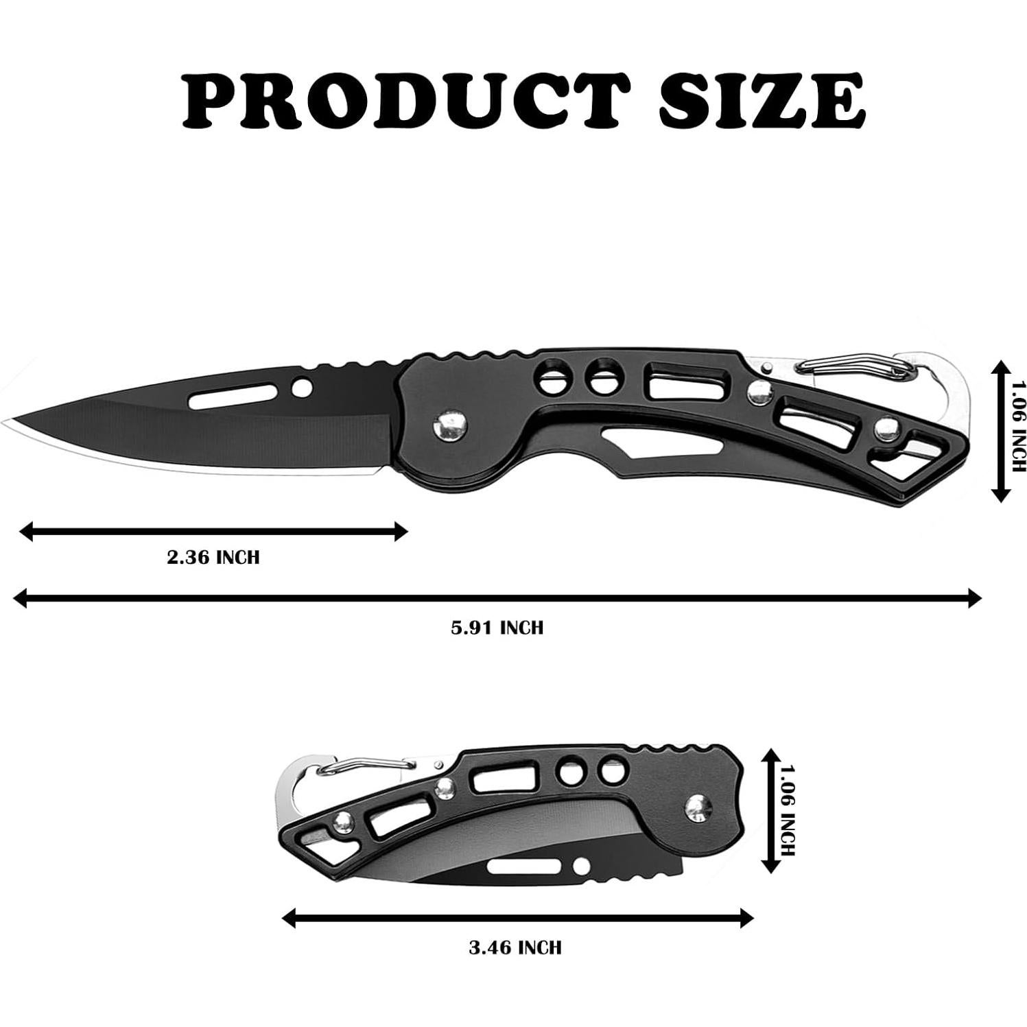 Paquete de 3 Cuchillos Plegables Daemson de Acero Inoxidable