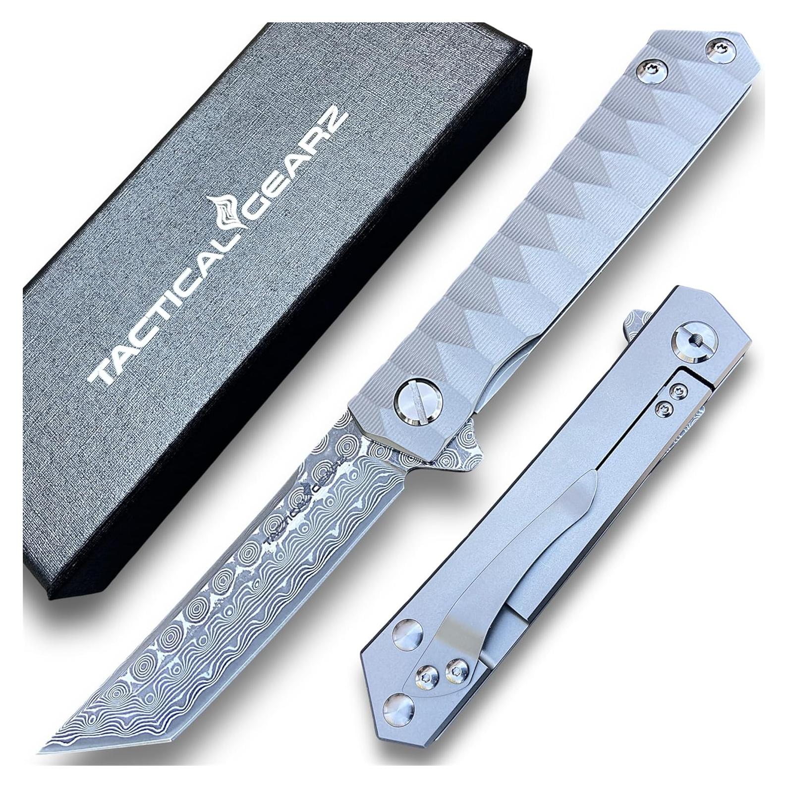 Cuchillo de bolsillo TACTICAL GEARZ TG Saint XT Damasco EDC