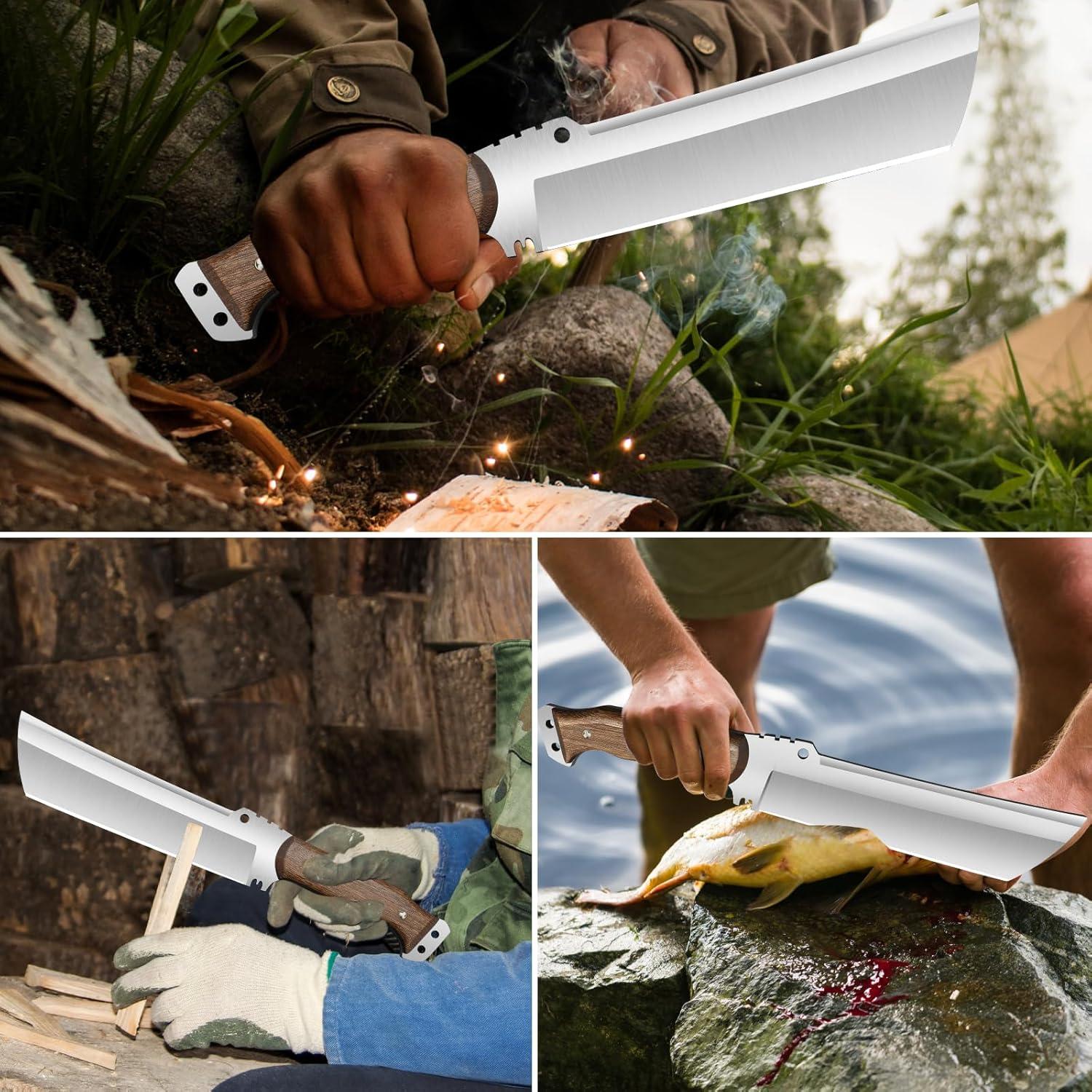 Cuchillo de Caza SXDGS 35 cm con Funda - Machete de Supervivencia