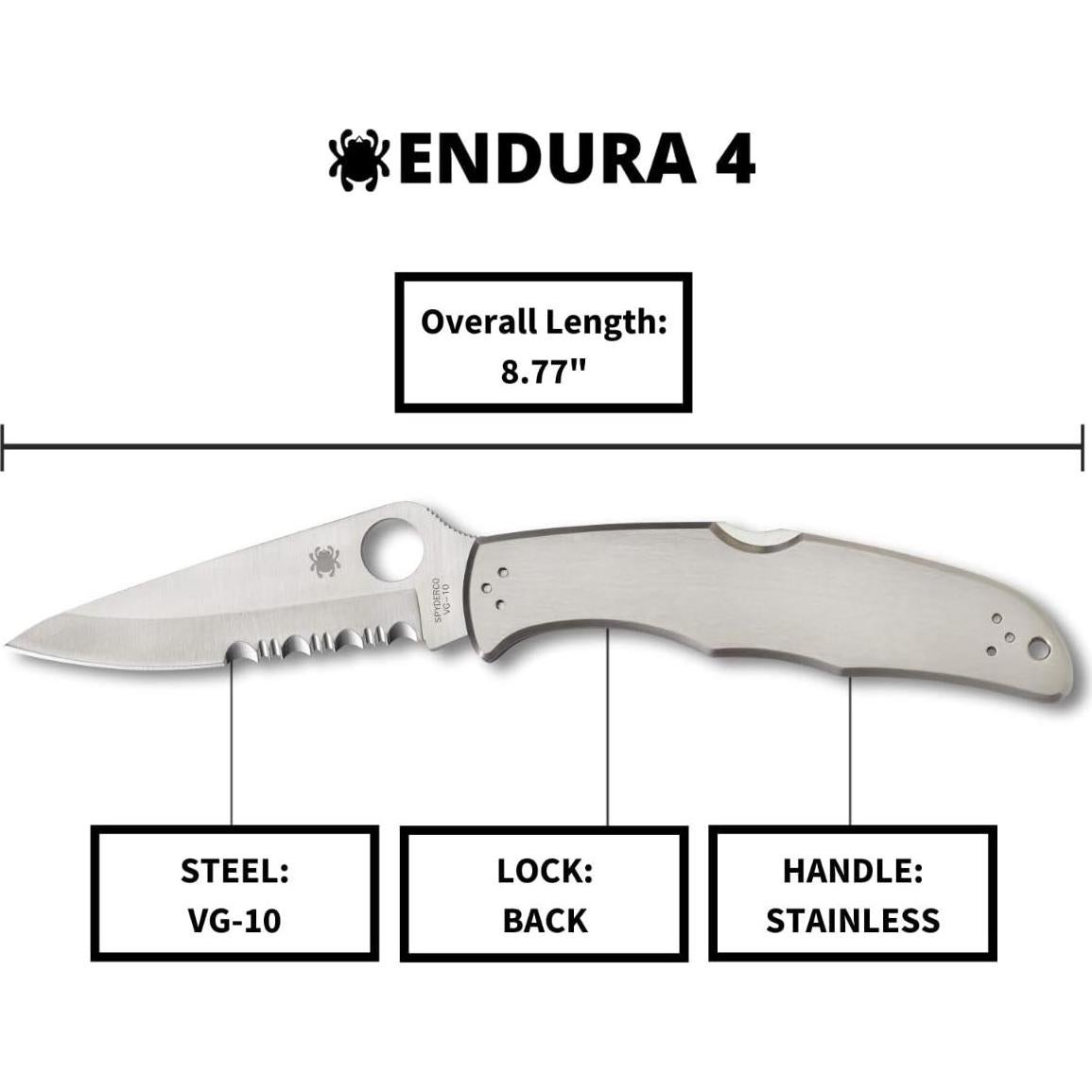 Cuchillo Plegable Spyderco Endura 4 Acero VG-10 9.8 cm