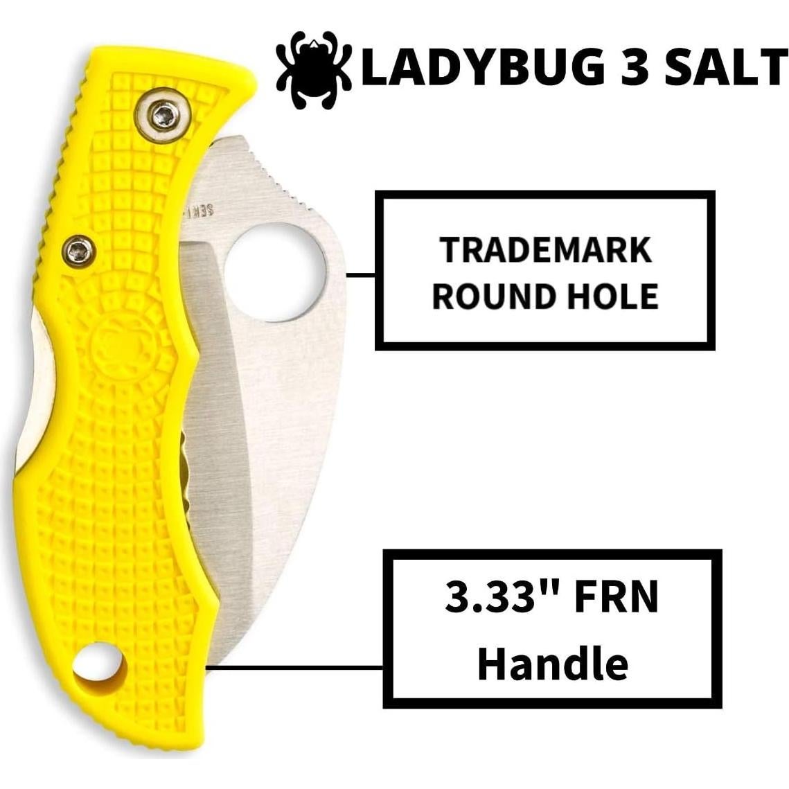 Cuchillo Plegable Spyderco Ladybug 3 Salt H-1 Amarillo 4.8 cm