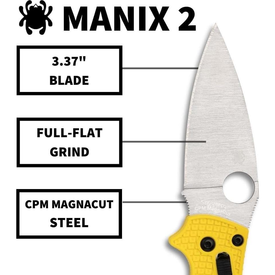 Cuchillo de bolsillo Spyderco Manix 2 Lightweight Salt 8.57 cm