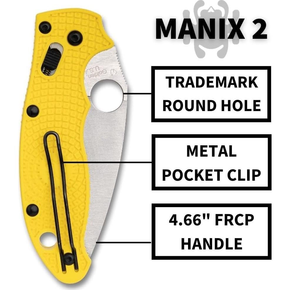 Cuchillo de bolsillo Spyderco Manix 2 Lightweight Salt 8.57 cm