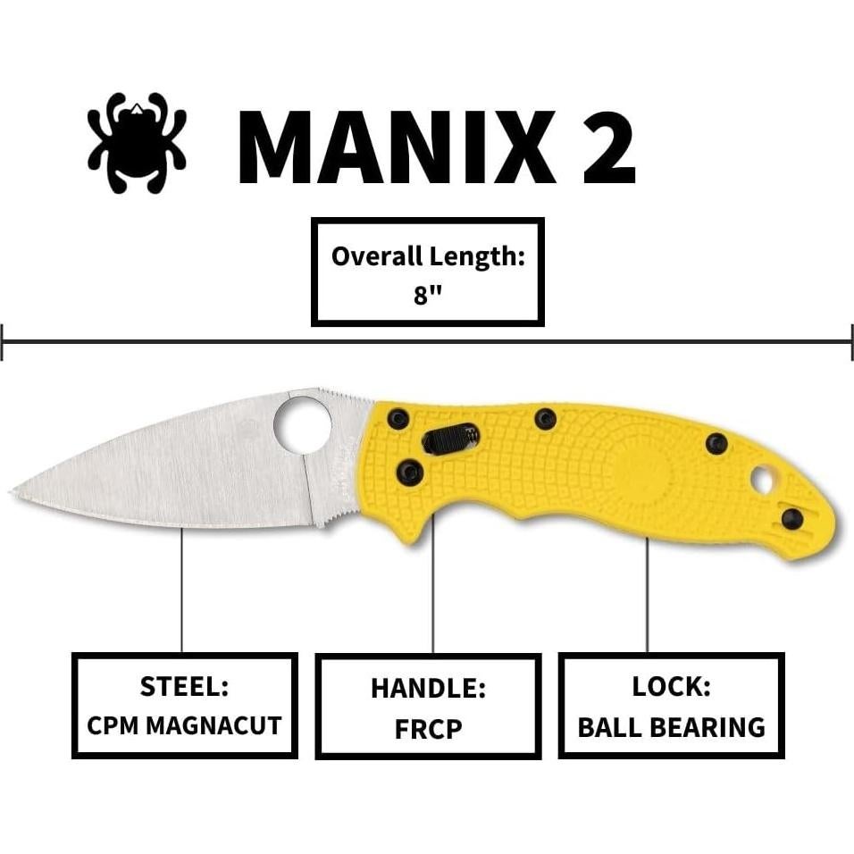 Cuchillo de bolsillo Spyderco Manix 2 Lightweight Salt 8.57 cm