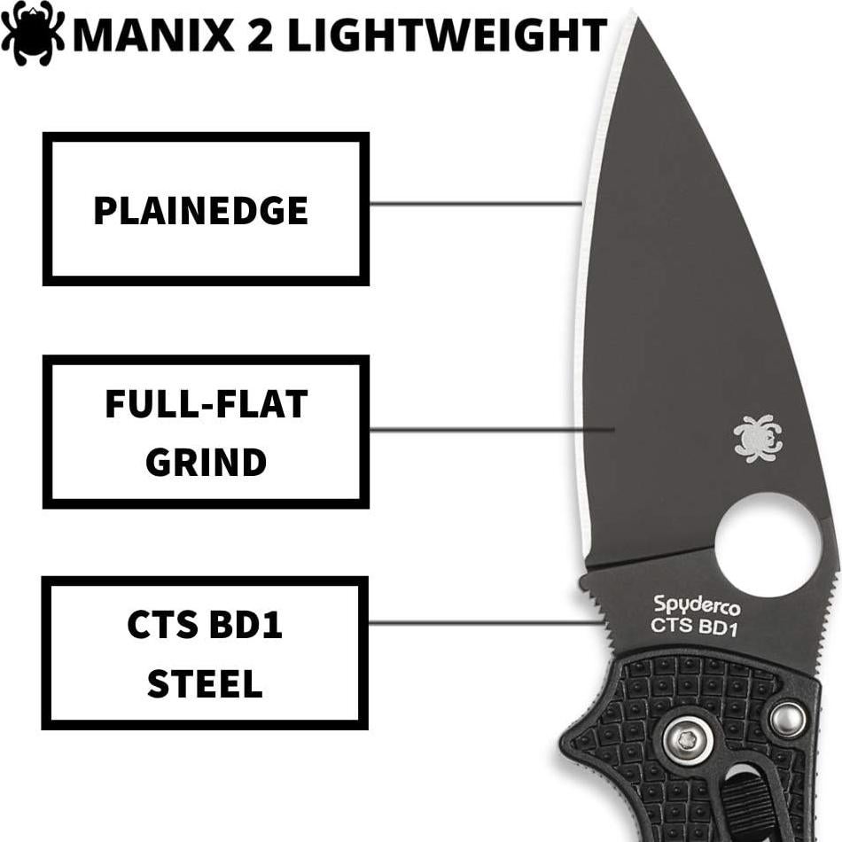 Cuchillo plegable Spyderco Manix 2 Lightweight 8.57 cm