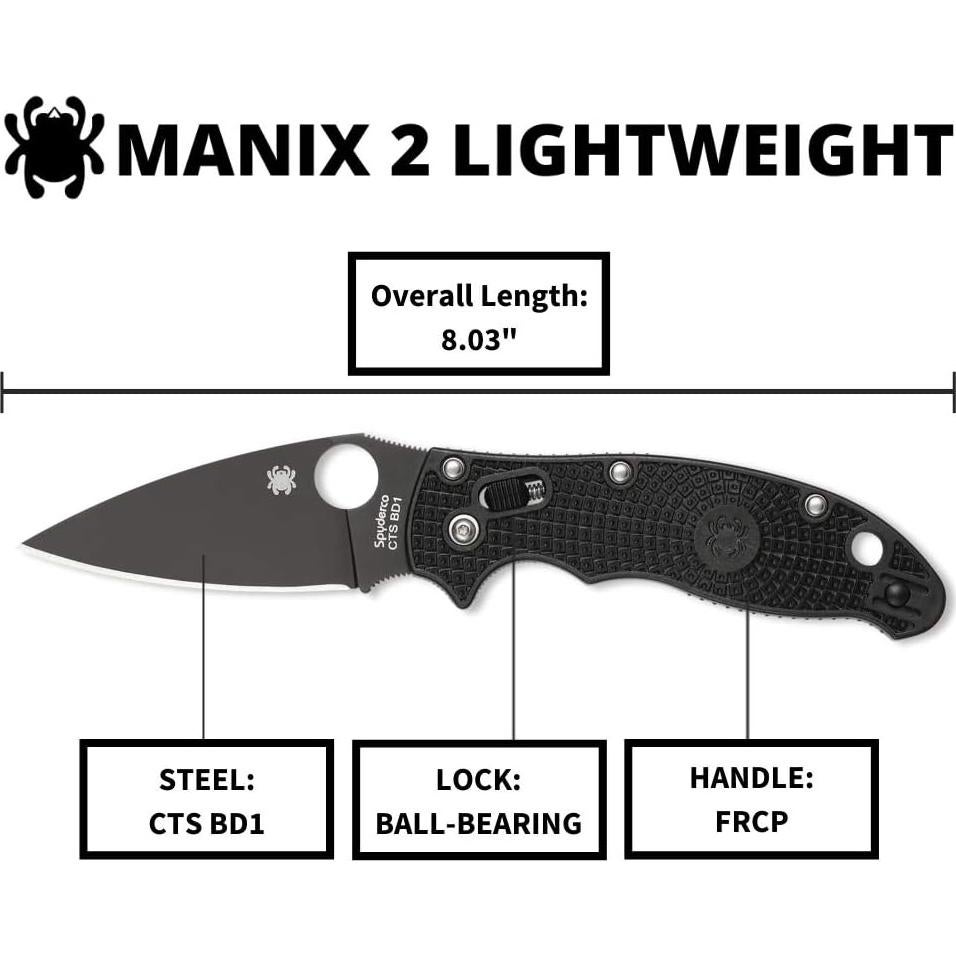 Cuchillo plegable Spyderco Manix 2 Lightweight 8.57 cm