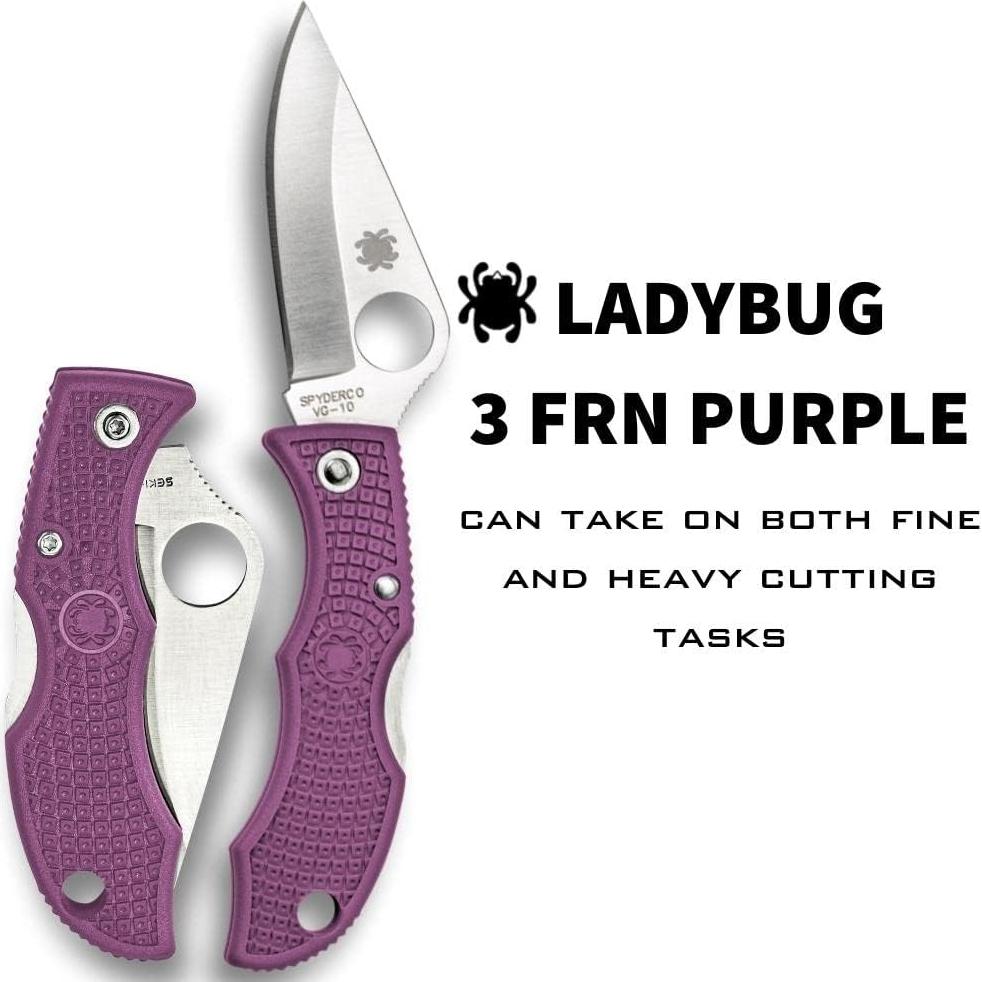 Cuchillo Plegable Spyderco Ladybug 3 Filo Plano 11.1 cm Púrpura