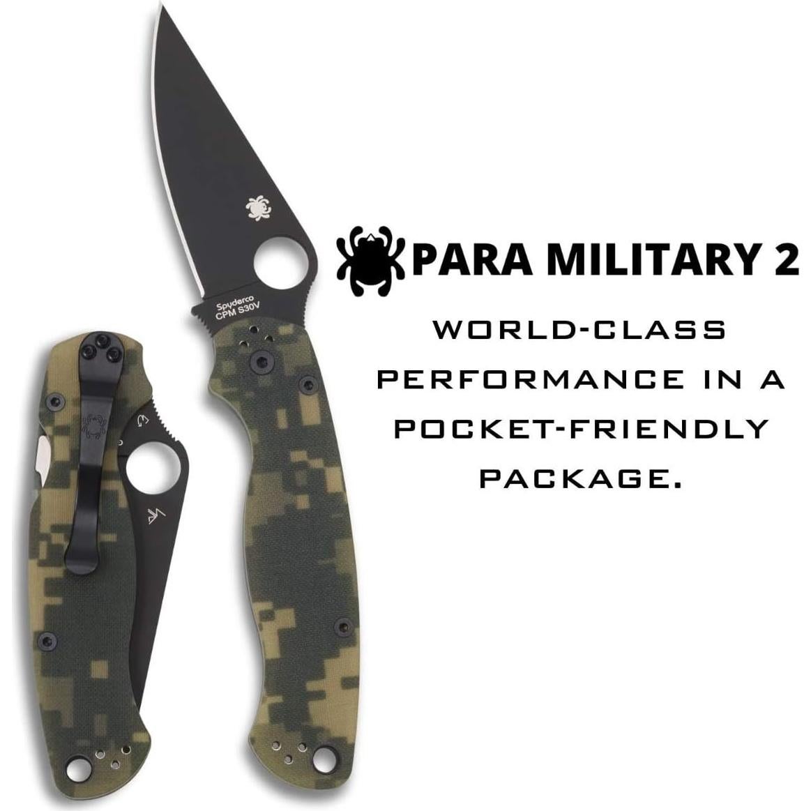 Cuchillo de bolsillo Spyderco Para Military 2 Camuflaje 8.89 cm