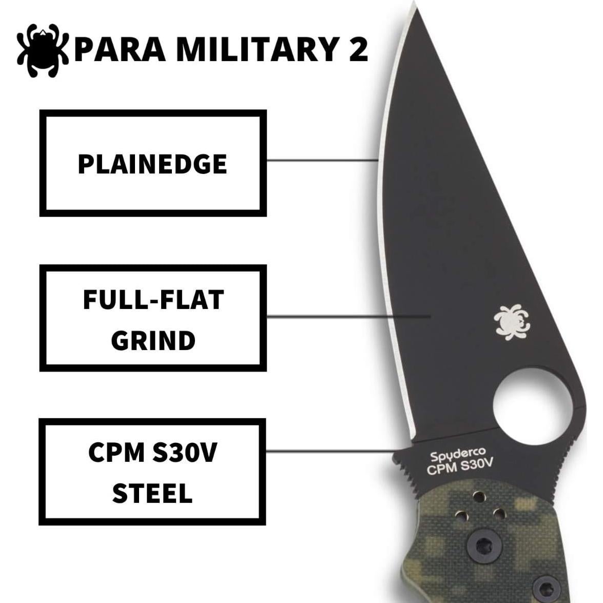 Cuchillo de bolsillo Spyderco Para Military 2 Camuflaje 8.89 cm