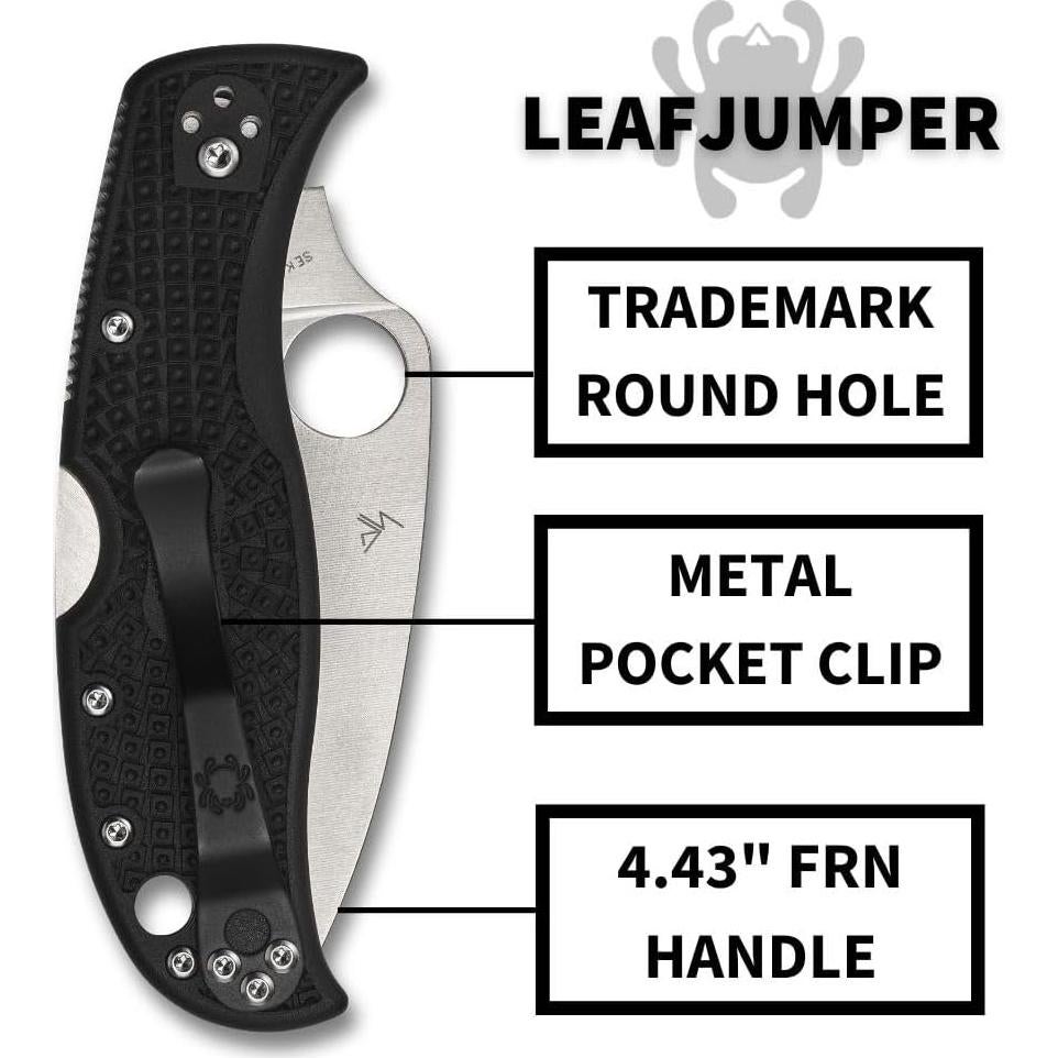 Cuchillo de bolsillo Spyderco Leafjumper VG-10 85g FRN negro