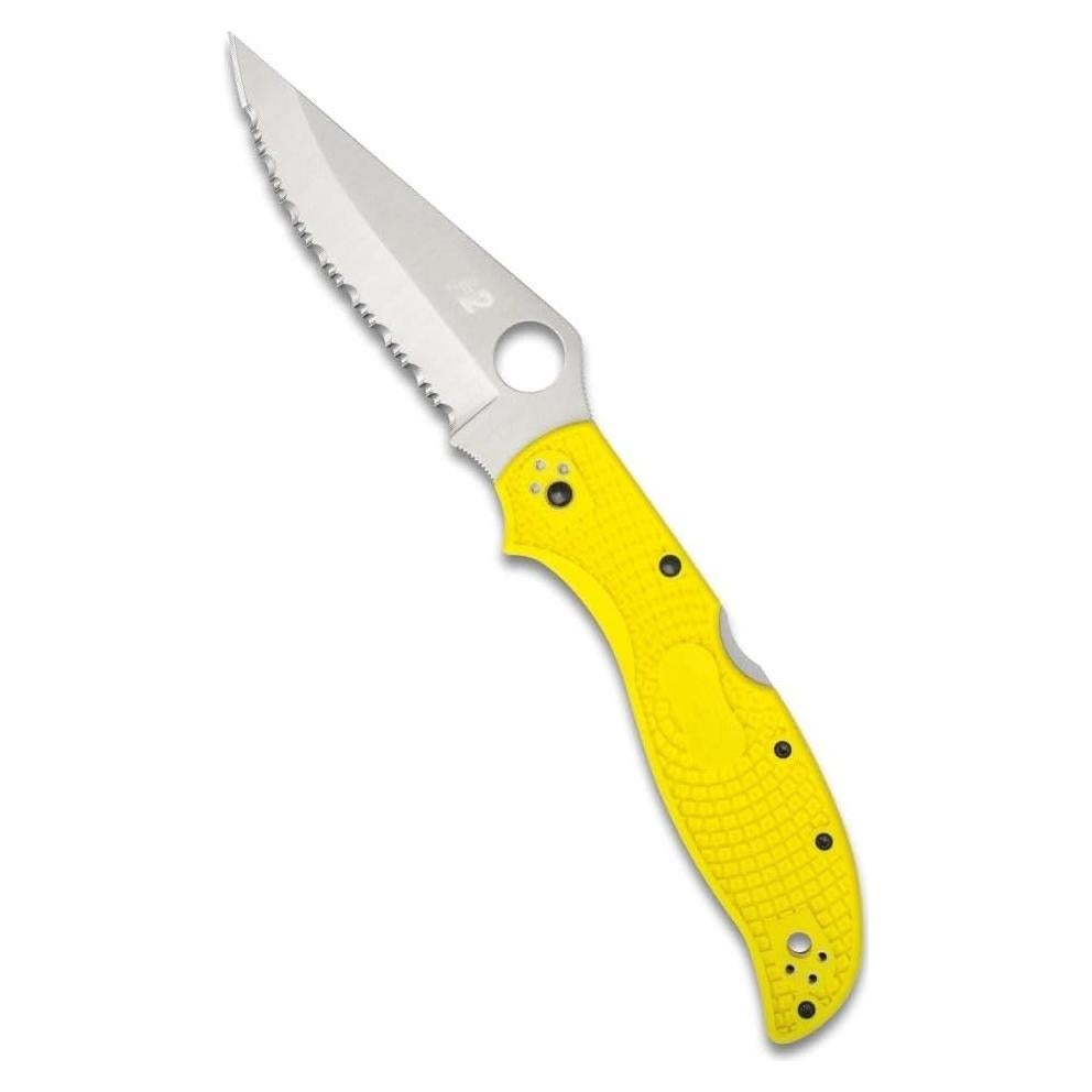 Cuchillo de bolsillo Spyderco Stretch 2 XL H-2 12.7 cm Amarillo