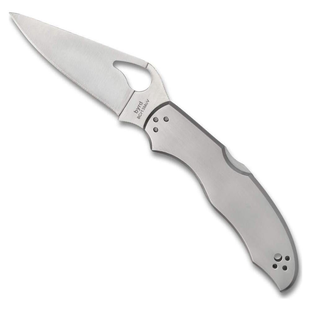 Harrier 2 Folding Pocket Knife with 3.3" 8Cr13MoV Steel Blade and Stainless Steel Handle - EDC Knife for Men and Women, Perfect for Hunting, Tactical, Camping, Survival - PlainEdge - BY01P2