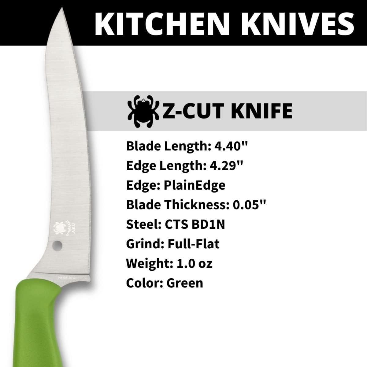 Cuchillo de Cocina Spyderco Z-Cut Verde 11.12 cm Hoja Afilada