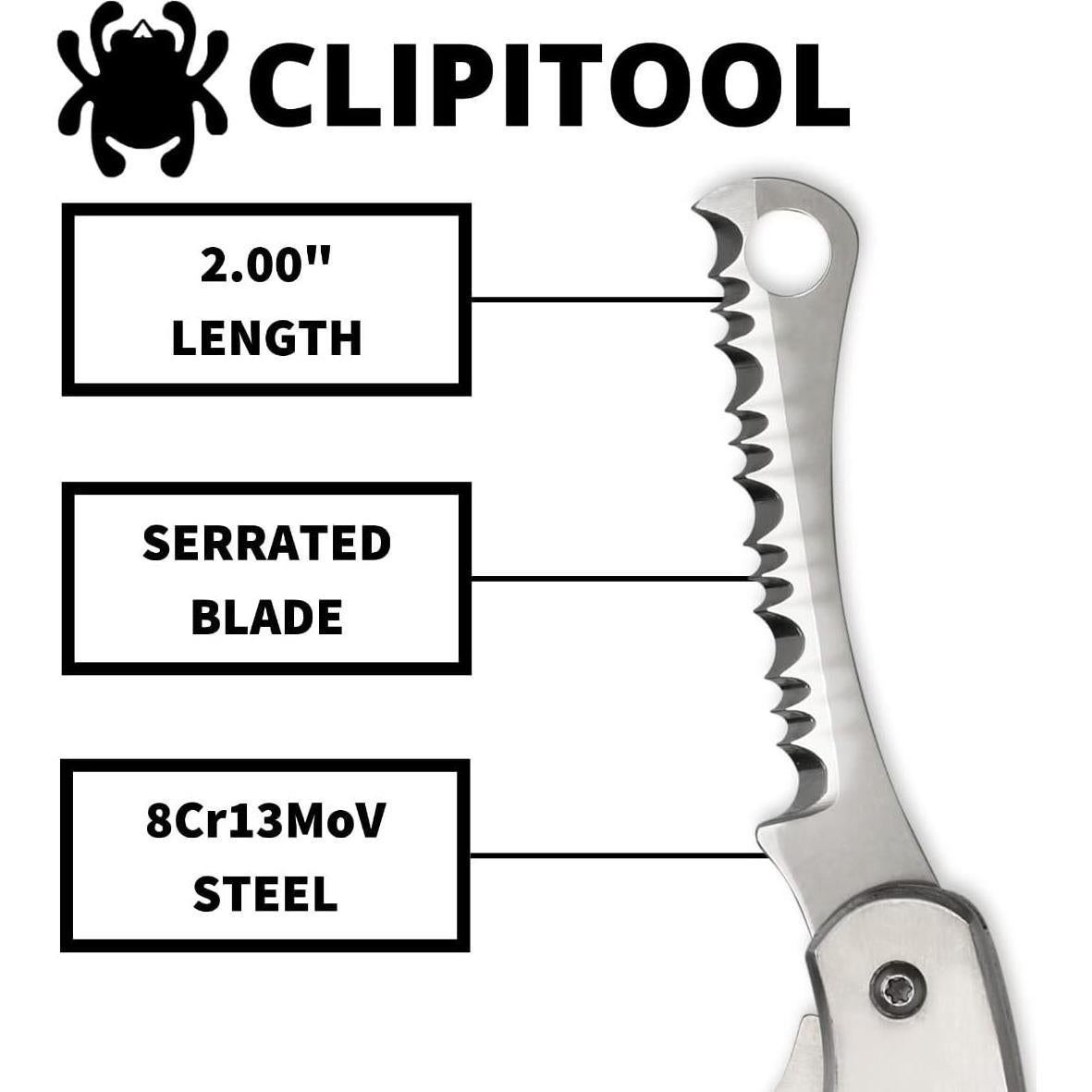 Cuchillo Utilitario Plegable Spyderco ClipiTool Acero Inoxidable