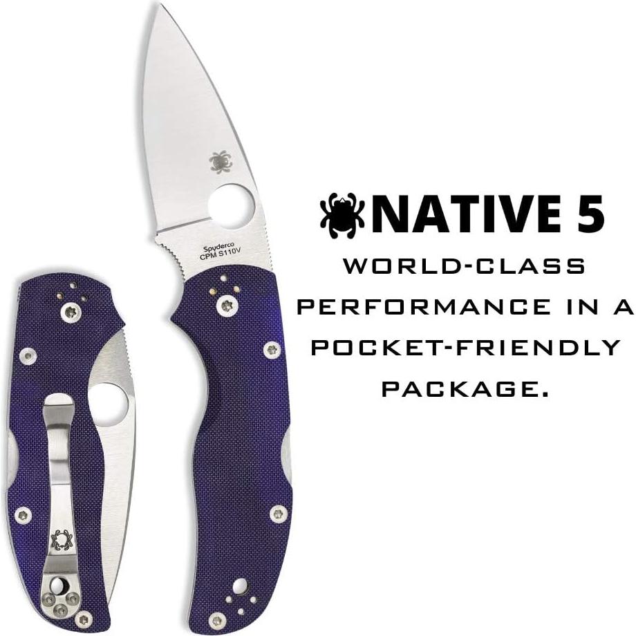 Cuchillo Plegable Spyderco Native 5 7.49 cm Acero S110V Azul