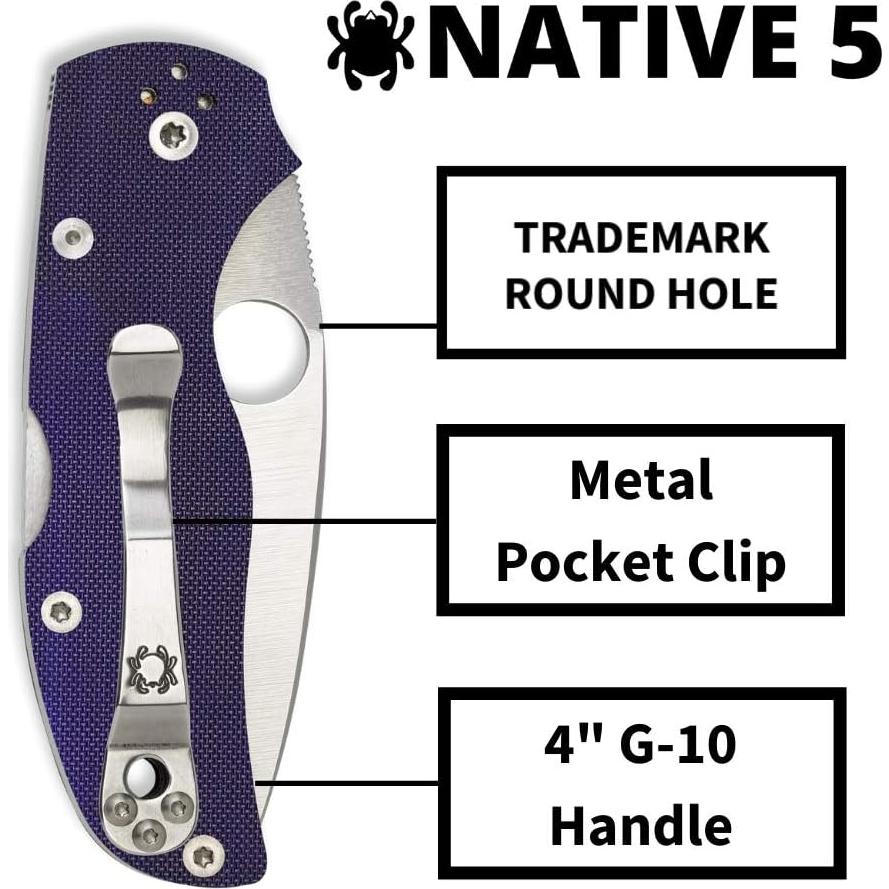 Cuchillo Plegable Spyderco Native 5 7.49 cm Acero S110V Azul