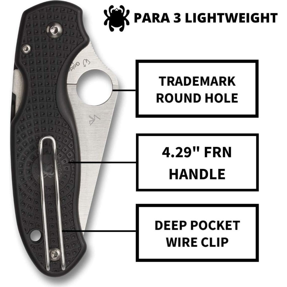 Cuchillo Plegable Spyderco Para 3 Lightweight 7.43 cm Acero Inoxidable