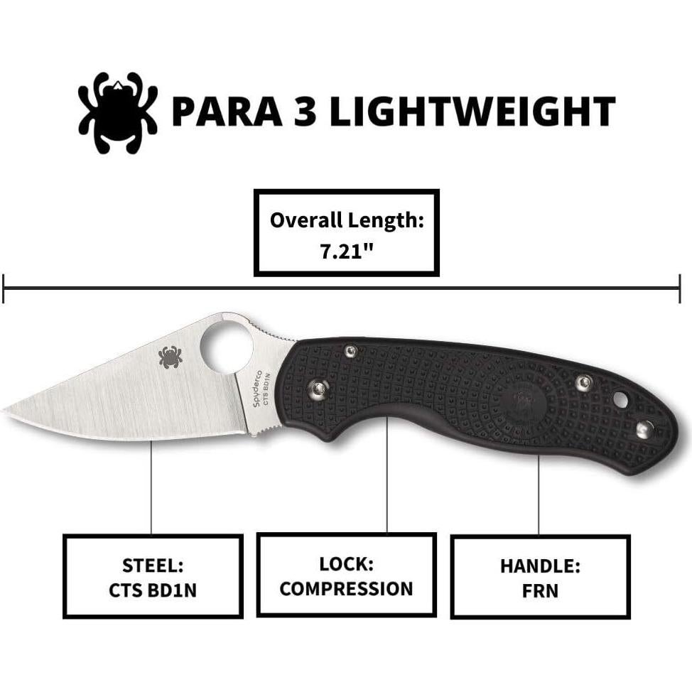 Cuchillo Plegable Spyderco Para 3 Lightweight 7.43 cm Acero Inoxidable