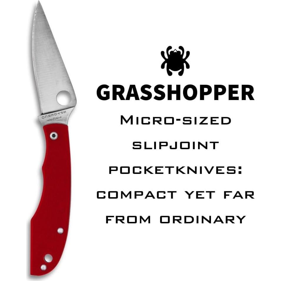 Cuchillo de bolsillo Spyderco Grasshopper G-10 Rojo 5.8 cm