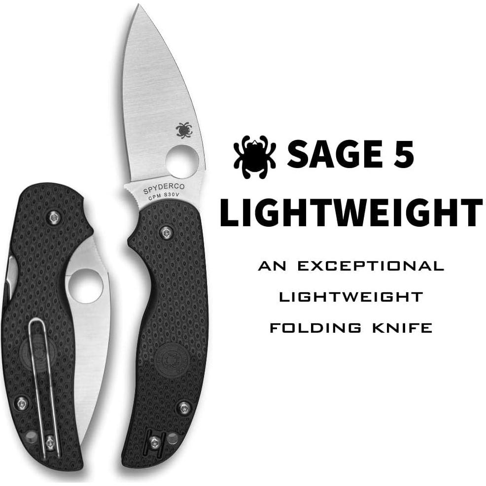 Cuchillo de bolsillo Spyderco Sage 5 FRN negro 18.10 cm