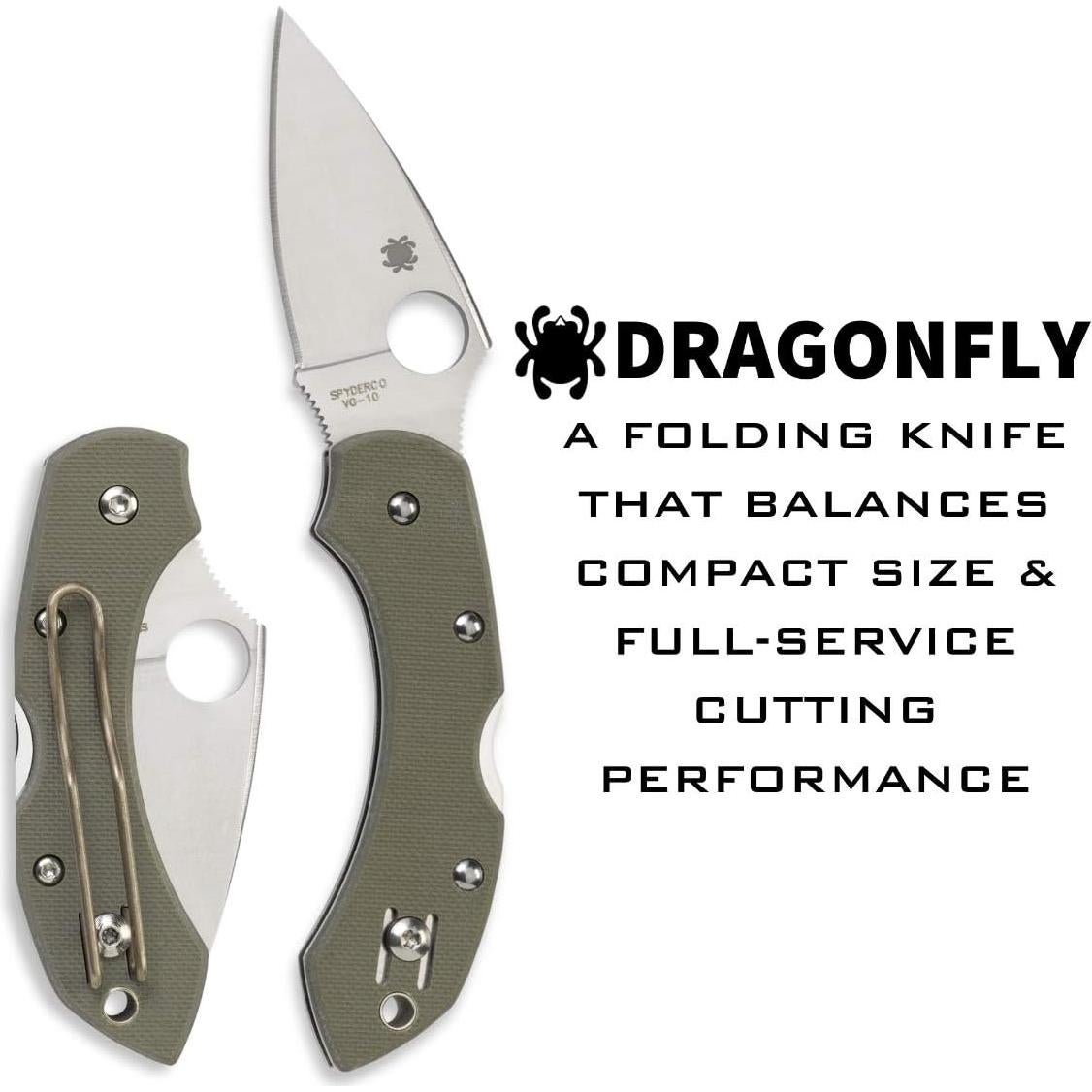 Cuchillo Plegable Spyderco Dragonfly VG-10 5.79 cm Verde Follaje
