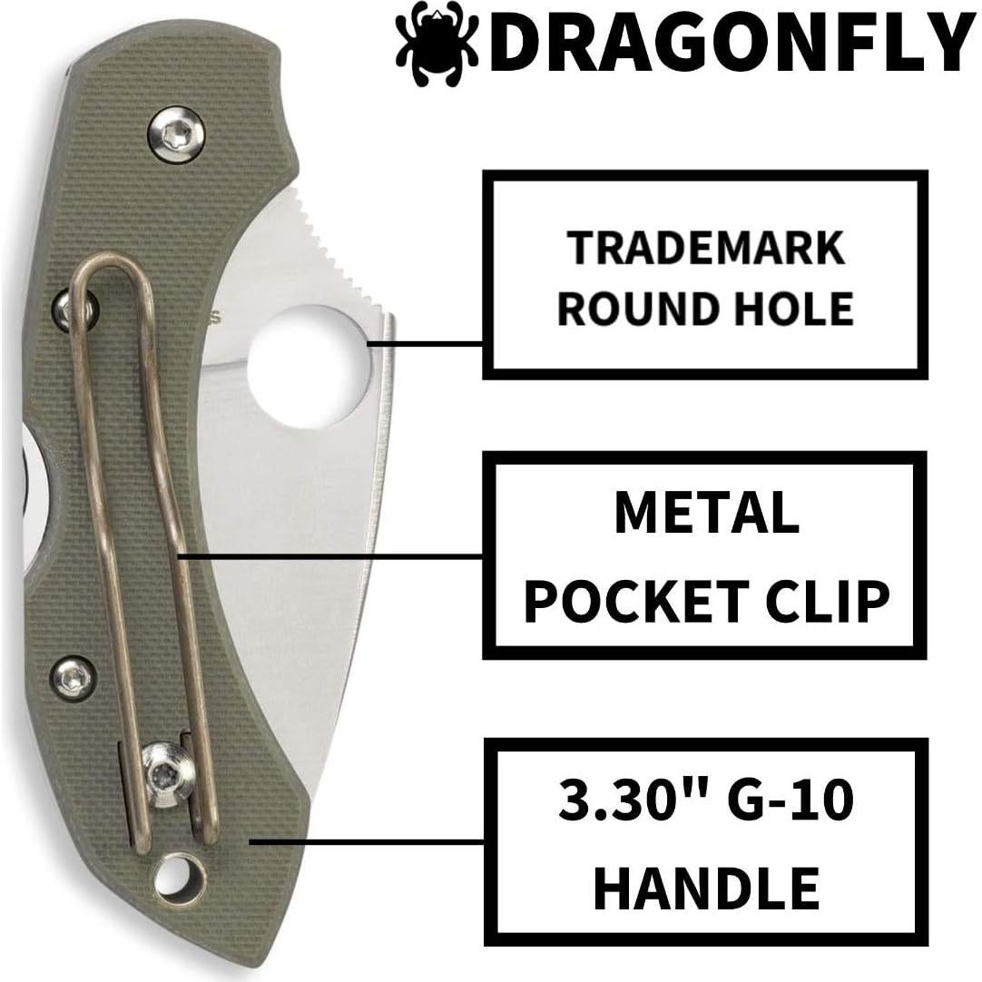 Cuchillo Plegable Spyderco Dragonfly VG-10 5.79 cm Verde Follaje