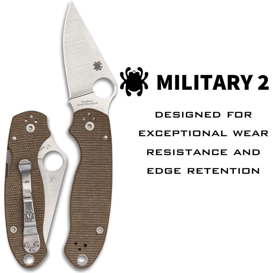Cuchillo de bolsillo Spyderco Military 2 - Mango G10, 24.16 cm