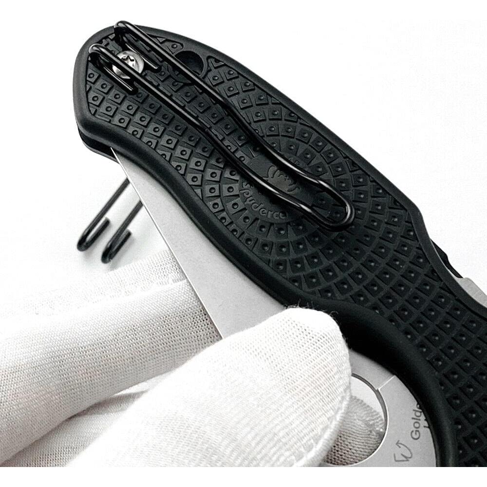 Clip de bolsillo negro TEAMWILL para Spyderco - Transporte profundo