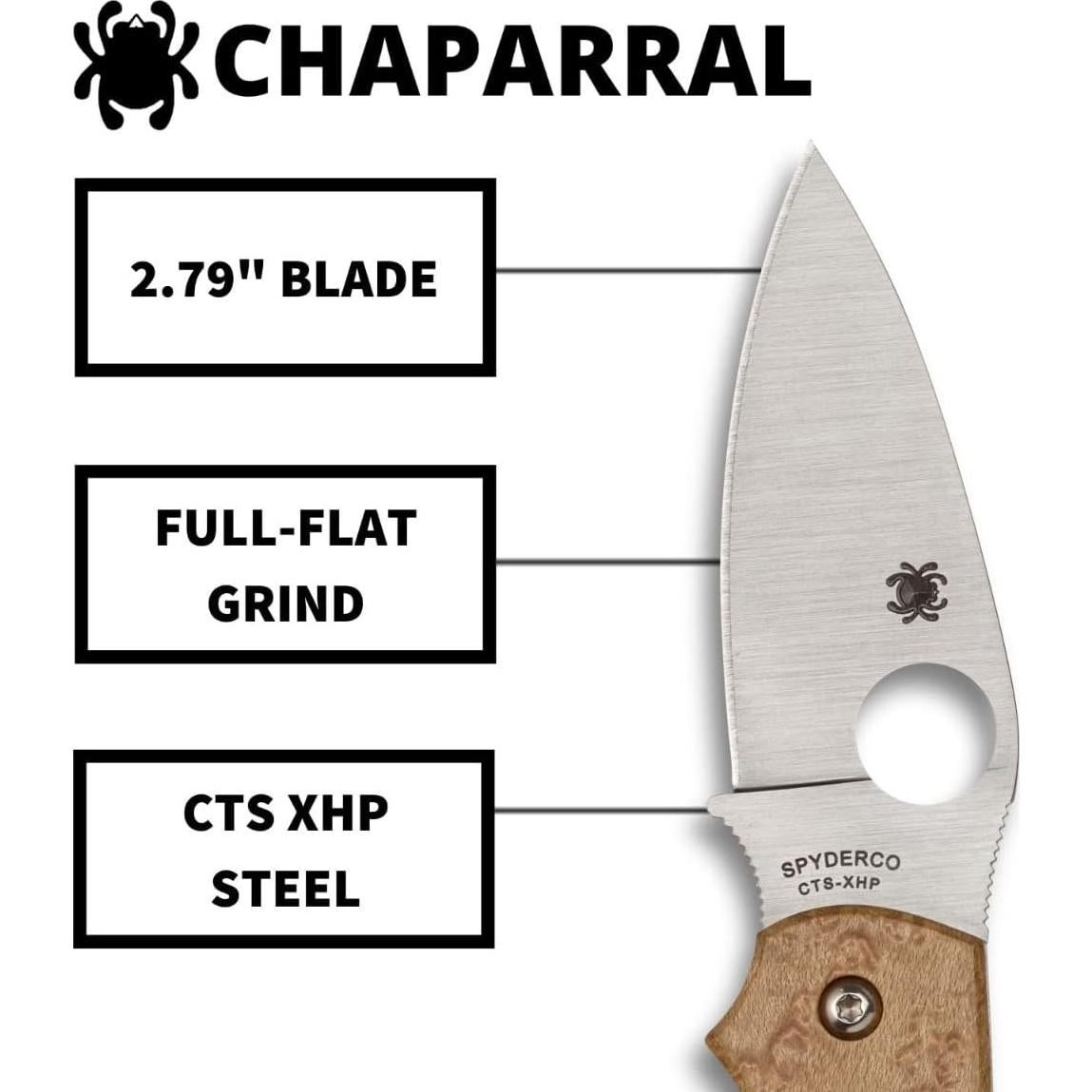 Cuchillo plegable Spyderco Chaparral Arce Ojo de Pájaro