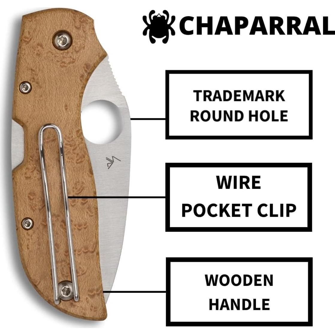 Cuchillo plegable Spyderco Chaparral Arce Ojo de Pájaro