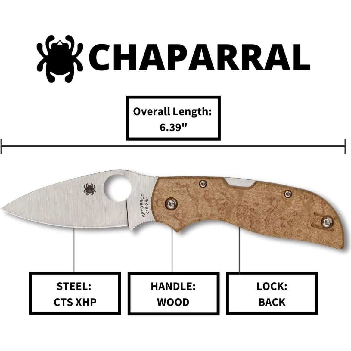 Cuchillo plegable Spyderco Chaparral Arce Ojo de Pájaro