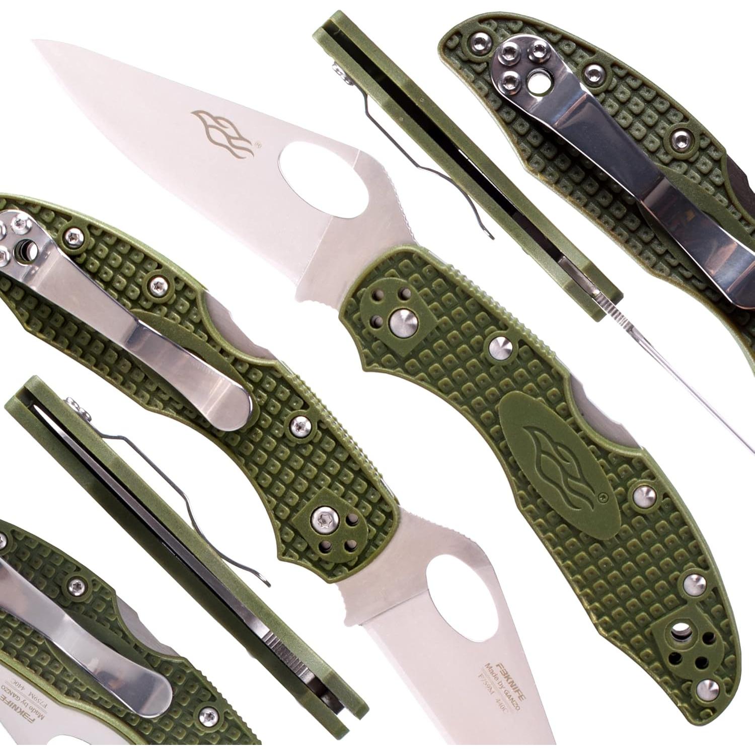 Cuchillo Plegable Ganzo Firebird F759M Verde, Acero Inoxidable 440C